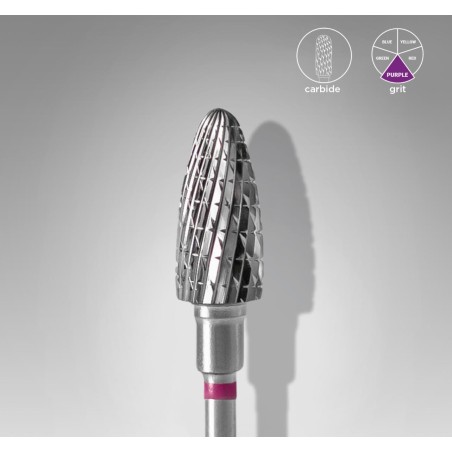 STALEKS PRO-PUNTA FRESA PER UNGHIE IN CARBURO, GRINTA VIOLA EXPERT DIAMETRO TESTA 6MM/ DIAMETRO TOTALE PUNTA 14 MM