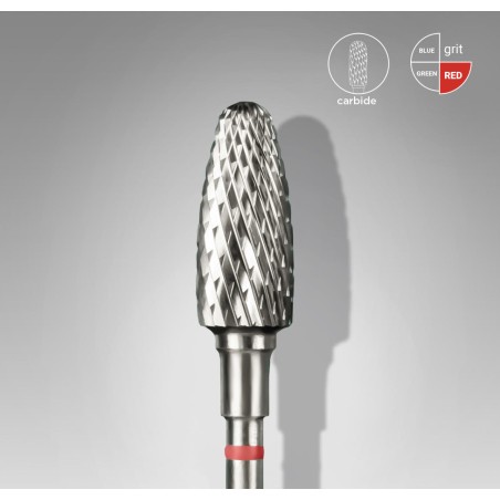 STALEKS PRO- PUNTA FRESA PER UNGHIE IN CARBURO ROSSO DIAMETRO TESTA 6MM/ DIAMETRO TOTALE 14 MM