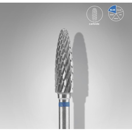 STALEKS PRO- PUNTA FRESA PER UNGHIE IN CARBURO BLU EXPERT-DIAMTRO DELLA TESTA 4MM DIAMETRO TOTALE 14MM