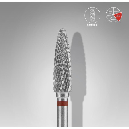 STALEKS PRO- PUNTA FRESA PER UNGHIE IN CARBURO ROSSO EXPERT- DIAMETRO DELLA TESTA 4MM/DIAMETRO TOTALE PUNTA 14MM