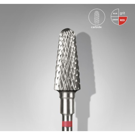 STALEKS PRO- PUNTA TRONCONICA ROSSA IN METALLO DURO EXPERT- DIAMETRO DELLA TESTA 6MM/ DIAMETRO PUNTA TOTALE 14 MM