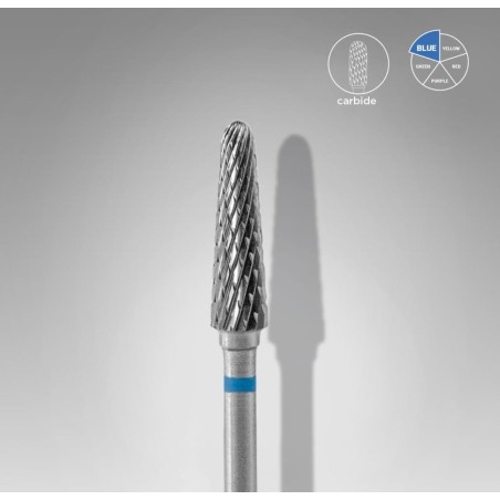 STALEKS PRO- PUNTA FRESA PER UNGHIE IN METALLO DURO TRONCONICO BLU- DIAMETRO DELLA TESTA 4MM/ DIAMETRO TOTALE 13MM