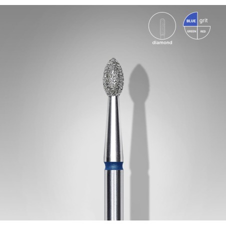 STALEKS PRO- PUNTA DIAMANTE PER UNGHIE APPUNTITA BLU EXPERT-DIAMETRO TESTA 2.5MM/DIAMETRO TOTALE PUNTA 4.5MM