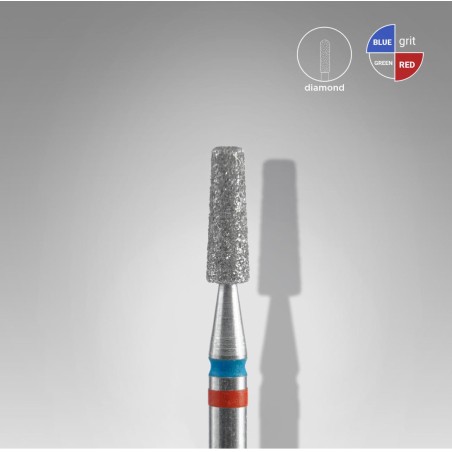 STALEKS PRO- PUNTA DIAMANTE PER UNGHIE DUO CONO ROSSO-BLU EXPERT DIAMETRO TESTA 2.5MM/ DIAMETRO TOTALE PUNTA 8MM