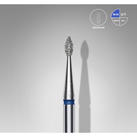 STALEKS PRO-PUNTA FRESA PER UNGHIE IN DIAMANTE A GOCCIA BLU EXPERT-DIAMETRO TESTA 1.6MM/PARTE LAVORANTE 4MM
