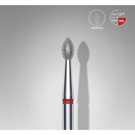 STALEKS PRO- PUNTA FRESA PER UNGHIE IN DIAMANTE A PUNTA ROSSA EXPERT- DIAMETRO TESTA 2.5MM/DIAMETRO TOTALE PUNTA 4,5MM