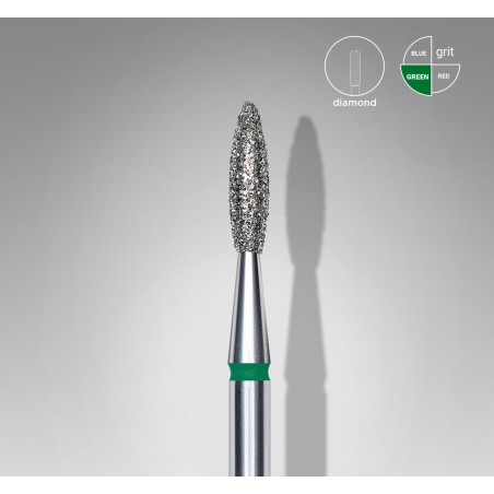 STALEKS PRO- PUNTA FRESA PER UNGHIE IN DIAMANTE A FIAMMA VERDE EXPERT- DIAMETRO TESTA 2.1MM/ DIAMETRO TOTALE PUNTA 8MM