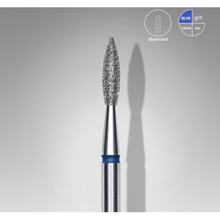 STALEKS PRO- PUNTA IN DIAMANTE A FIAMMA APPUNTITA BLU EXPERT- DIAMETRO TESTA 2.1/ DIAMETRO PUNTA TOTALE 8MM