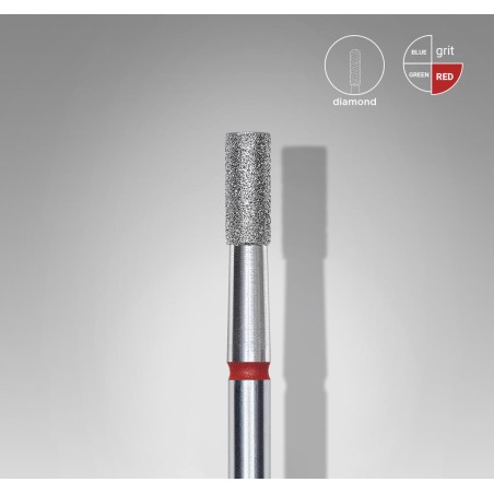 STALEKS PRO- PUNTA IN DIAMANTE A CILINDRO ROSSO EXPERT-DIAMETRO TESTA 2.5MM/ DIAMETRO PUNTA TOTALE 6MM