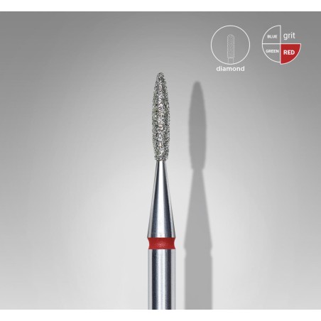 STALEKS PRO- PUNTA IN DIAMANTE A FIAMMA ROSSO EXPERT-DIAMETRO TESTA 1.6MM/DIAMETRO TOTALE PUNTA 8MM