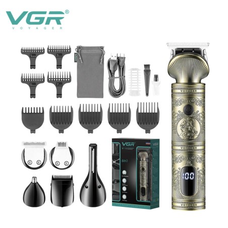 VGR TAGLIACAPELLI E REGOLABARBA 6 IN 1 V-106 KIT MULTIFUNZIONALE