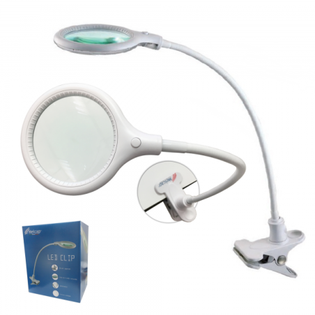 Melcap - LAMPADA LENTE LED CLIP DA TAVOLO ingrandimento 5 diottrie con 30 LED portatile